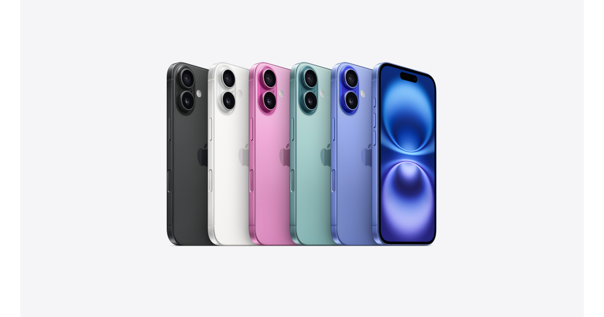 La familia iPhone 16 en distintos colores